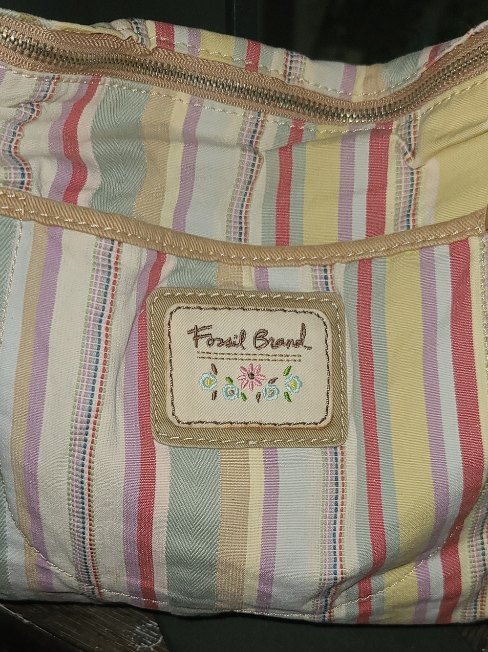 Fossil Pastel Multi-Stripe Crossbody Bag